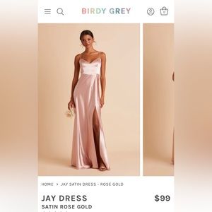 Birdy Grey Jay Satin Dress in Rose Gold